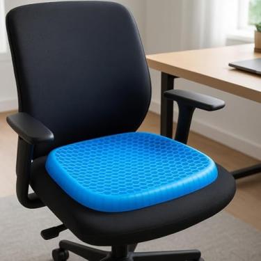 Imagem de Almofada Ortopédica Em Gel De Silicone Para Assento, Cóccix, Coluna E Hemorroida, Com Capa Lavável, Antiderrapante E Estrutura Ventilada Favo De Mel,