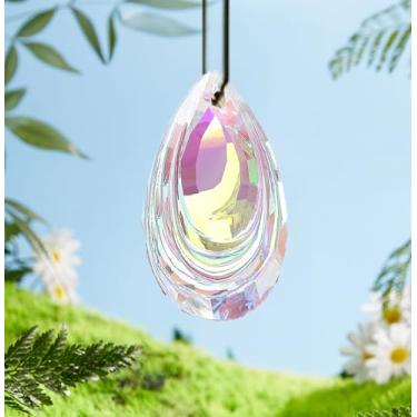 Imagem de Pingente de cristal de corte marquise de 50 mm para reparo de lustre ou exibição pendurada, enfeite de janela facetada, luz refletiva