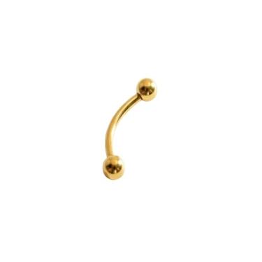 Imagem de Piercing Titanio Curvo Barbell Bananinha Helix Sobrancelha (Dourado)