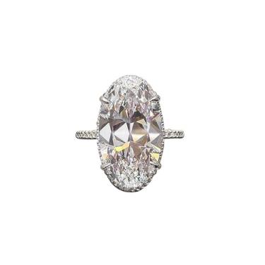 Imagem de Anéis de noivado de zircônia cúbica branca banhada a ouro branco, alianças de compromisso, festas noturnas, presentes de dia dos namorados, alianças de eternidade para mulheres, 7, Cobre, Sem pedra