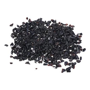 Imagem de 100 g/0,22lb 5-7 mm pedra lascada, cristal triturado natural quartzo irregular polido pedras decoração cascalho para plantas de aquário enchimento de vaso, preto