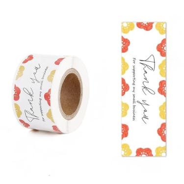 Imagem de Adesivos de agradecimento impressos brancos adesivos de vedação simples e frescos caixa de presente decoração de presente