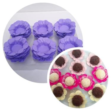 Imagem de Forminhas para doces finos Forminhas Flor para festas casamento aniversário (Lilás)