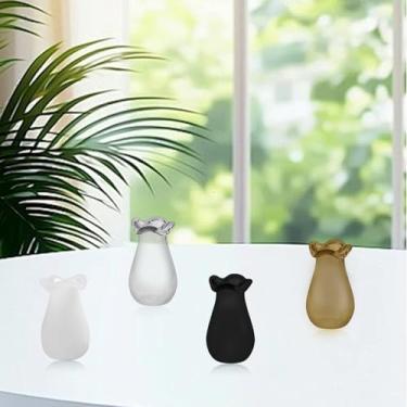 Imagem de 4 peças de vaso com suporte de bigode para decoração de vaso de bigode, vasos minúsculos de lembrança de cabelo, micro enfeite de paisagem, vasos pequenos, decorações de memorial, suprimentos de