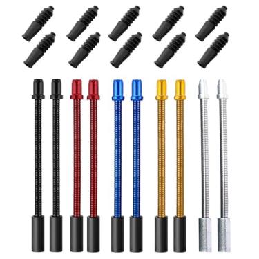 Imagem de Albedel Bicicleta 2 peças cada 5 cores V-Brake cabo flexível tubo guia de quebra + 10 x botas de borracha kit de ciclismo para bicicletas de montanha BMX 10 conjuntos