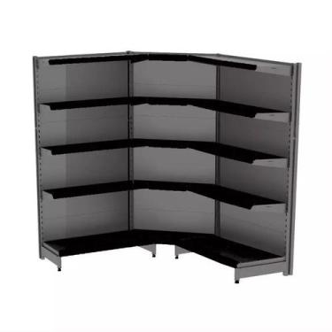 Imagem de Gondola Parede 202 Fit Ate 2 Metros 1 Canto Preto 15b Pe Preto - AMAPÁ