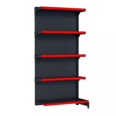 Imagem de Gondola Parede 170 Fit Continuação Preto 5 Bandeja Pe Vermelho - AMAPÁ