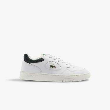Imagem de Tênis Lacoste Lacoste Masculinas Lineset de Couro, 40, Branco, Verde e