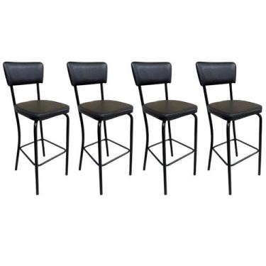 Imagem de Banqueta Olivia Altura 65cm para Bar e Cozinha Preta com Assento Confo