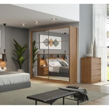 Imagem de Guarda Roupa Casal 2 Portas com 2 Espelhos Nápolis