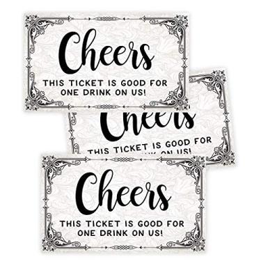 Imagem de 50 ingressos de bebida grátis de torcida - ingressos de bebida de festa para casamento, evento corporativo, festa de trabalho, bar de festa. Um voucher de bebida alcoólica ou bebidas alcoólicas