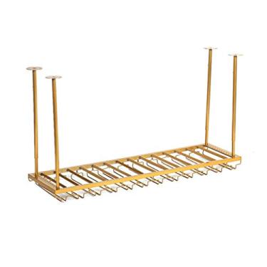 Imagem de Cabide de vinho dourado estilo europeu bar balcão talheres rack bar pendurado rack de vinho ferro (cor: ouro tamanho: 80 * 35 cm)