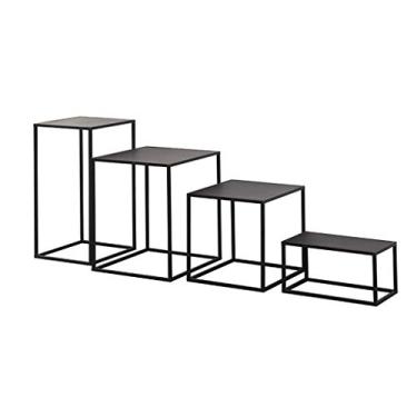 Imagem de Mesa lateral quadrada mesas de centro metal design moderno preto pequeno mesa lateral para sala de estar sala de recepção sofá sofá mesa de canto lateral (cor: Estilo2) (Estilo5)