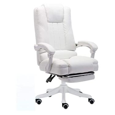 Imagem de Cadeira de escritório E-Sports Cadeira ergonômica de jogos de computador cadeira elevatória cadeira giratória encosto cadeira de trabalho cadeira estofada (cor: branco, tamanho: tamanho único