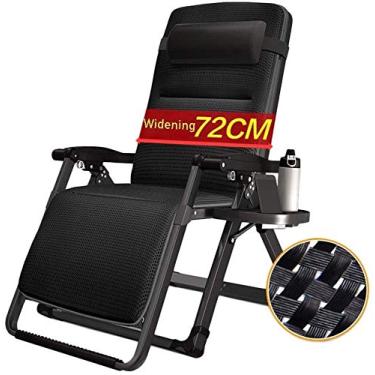 Imagem de Espreguiçadeira de jardim de tamanho grande com bloqueio de gravidade zero para jardim e ar livre, cadeira de praia dobrável, suporte de 200 kg (cor, sem almofadas), com almofadas