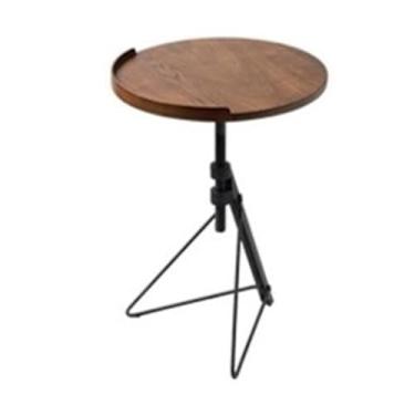 Imagem de Mesa lateral de madeira giratória moderna para cabeceira, sofá, varanda, quarto, mesa de canto multifuncional com várias opções de armazenamento (A)