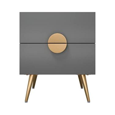 Imagem de Mesa de cabeceira minimalista, leve, luxuosa, armário de armazenamento de cabeceira com alça de gaveta de grande capacidade