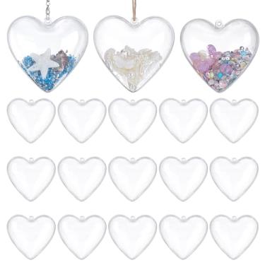 Imagem de UNICRAFTALE 25 bolas de enfeite de plástico transparente preenchíveis bolas de enfeite de Natal bolas de Natal DIY bola de artesanato para festa, casamento, decoração de casa, 75 mm de comprimento