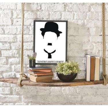 Imagem de Quadro Decorativo Silhueta Charlie Chaplin 34x23Cm - Quadros On-Line