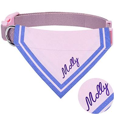 Imagem de Blueberry Pet Coleira bandana de algodão personalizada para cães, triângulo feminino, médio, bandana personalizada para cães médios bordada com nome de animal de estimação