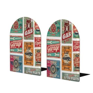 Imagem de Monograma Placas de metal retrô grandes suportes de livros de madeira decorativo antiderrapante resistente terminais de livro para mesa de escritório em casa biblioteca de estudo escolar divisórias de