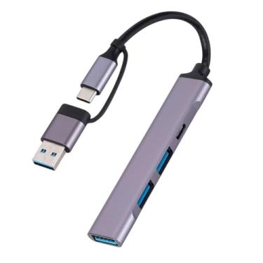 Imagem de Estação de ancoragem 4 em 1 extensor USB 3.0 hub Docking Station Typec Hub divisor de laptop de alta velocidade