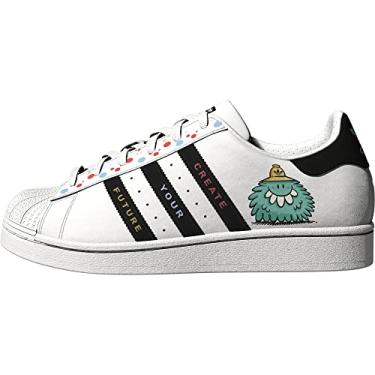 Imagem de adidas Originals Tênis de skate Superstar Legacy, branco/preto/aqua, 38 unissex criança grande, Branco/preto/azul-piscina, 21