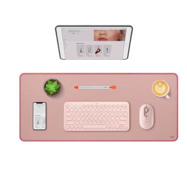 Imagem de Mouse Pad Desk Mat Logitech Studio Series com Base Antiderrapante, Design Resistente a Respingos, Grande e Multifuncional - Rosa