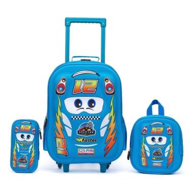 Imagem de Mochila Infantil Bolsa Grande Lancheira Termica Estojo Espaçoso-Masculino