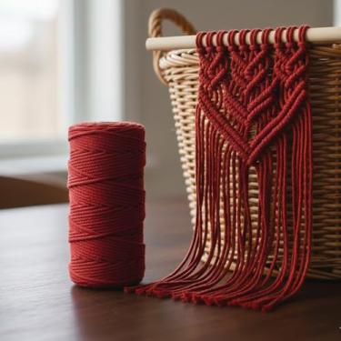 Imagem de Corda de macramê colorida de 3 mm x 109 jardas, barbante torcido para artesanato para pendurar na parede, decoração de casa, várias cores