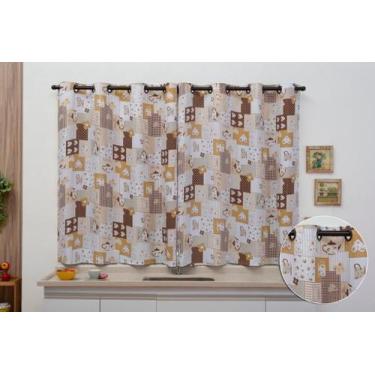 Imagem de Cortina Cozinha 2 00x1 50 Oxford Com Ilhos - CRIS ENXOVAIS, BuleTabaco