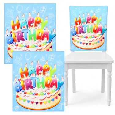 Imagem de guduling 2 capas de cadeira de feliz aniversário para sala de aula, capas de cadeira de aniversário, capas de cadeira de aniversário para escola, casa, decoração de festa do dia do nascimento infantil