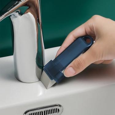 Imagem de Escova de limpeza de cozinha para espaço de fogão e áreas de canto, escova raspadora portátil para fogão, ferramenta de limpeza para uso doméstico, azul