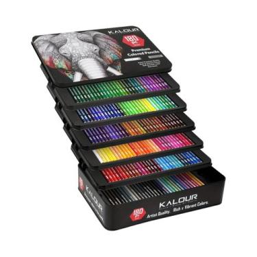 Imagem de Conjunto De Lápis De Cor Premium De 72/120 Cores Com Ponta Macia Quali