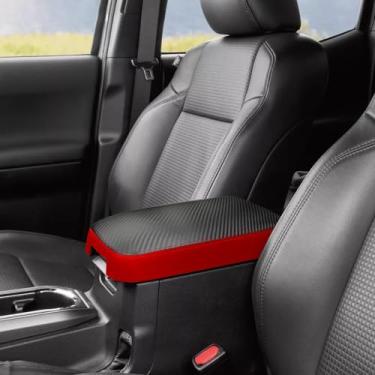 Imagem de YOFAMO Capa para Toyota Tacoma 2016-2023 para apoio de braço de carro à prova d'água capas de almofada de console central resistente a arranhões capa protetora de couro acessórios de decoração (fibra