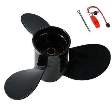 Imagem de QIKIRUO Hélice externa de alumínio de 8,9 x 9,5 para motor de popa Mercury Tohatsu 8hp 9,9hp Hélice de 12 dentes, RH