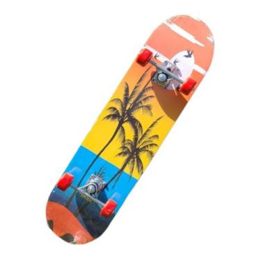 Imagem de Skate Semiprofissional Radical Com Lixa Antiderrapante Menino e Menina