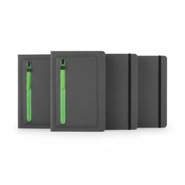 Imagem de Caderno de Anotações Executivo com Porta Objetos, Capa Dura em Material Sintético, 80 Folhas Pautadas, Cinza, 21,5x15,5x1,5cm (5, Verde)