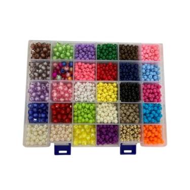 Imagem de Kit de Miçangas 2600 Peças, Multicoloridas, com Caixa Organizadora 21,7x16,8x2,7cm, para Artesanato e Bijuterias