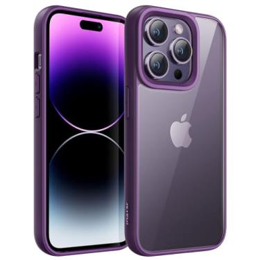 Imagem de JETech Capa para iPhone 14 Pro Max 6,7 Polegadas, Capinha Protetora de Telefone à Prova de Choque, Moldura de TPU Fosca de Cor Sólida, Case Traseira Transparente Antiarranhões (Roxo Profundo)