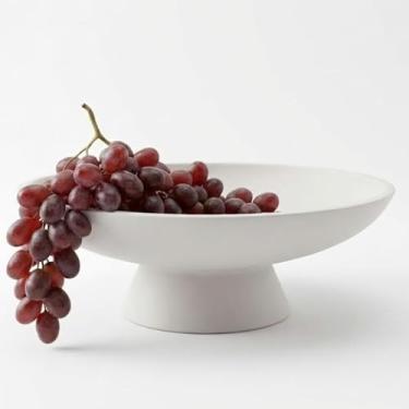 Imagem de Tigela de frutas de concreto de 30 cm para balcão de cozinha, decoração de mesa de café, tigela decorativa para chave, detalhes de decoração de casa, decoração de balcão de cozinha cinza
