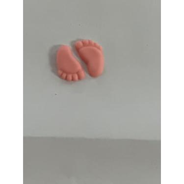 Imagem de Kit Com 50 Pares De Pezinhos Sabonete Glicerinado Artesanal Para Lembrancinhas De Festas e Maternidade (50, Salmão)