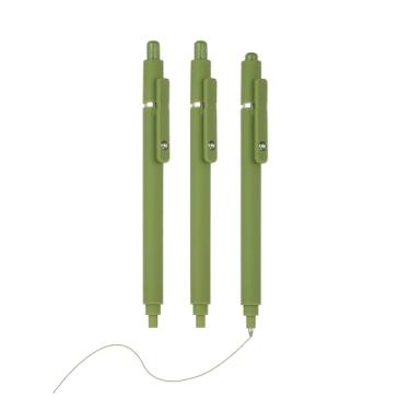 Imagem de PATIKIL Pacote com 3 canetas retráteis de 0,5 mm, canetas esferográficas retráteis, ponta fina, escrita suave, fofa, para escritório, casa, diário, caderno, verde