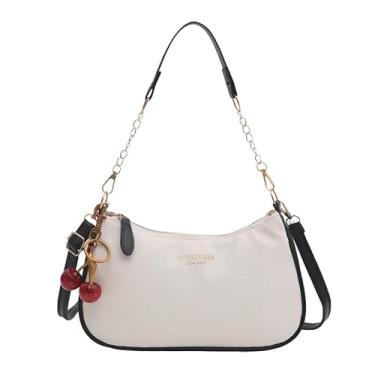 Imagem de Bolsa de ombro de grande capacidade, bolsa tiracolo sofisticada para trabalho, bolsa feminina espaçosa, Branco, Medium, Mochila casual