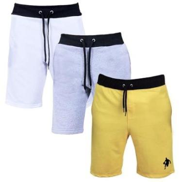 Imagem de Kit 3 Shorts Moletom Plus Size Bermuda Grande Esportes Academia Cor:;Tamanho:G2;Gênero:Masculino-Masculino