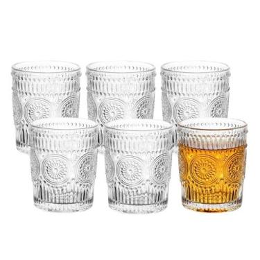 Imagem de Jogo 6 Copo de Whisky Vidro Baixo para Drink Whiskey Uisque Transparen