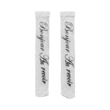 Imagem de Meias Longas Brancas Y2K Punk Com Estampa De Grafite, Harajuku, Altas 