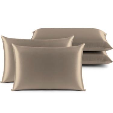 Imagem de 4 Fronhas Charmousse Seda Alto Brilho Anti Frizz Cetim - Actual Decor,