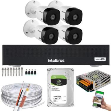 Imagem de Kit 4 Cameras Seguranca Vhl 1220b 1080p Full Hd Dvr 4ch 1tb - intelbra