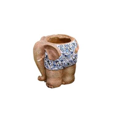 Imagem de Vasos de plantas Vaso de flores em forma elefante Cymbidium pátio jardim varanda enfeites para casa piso grande decorativo(Grande)